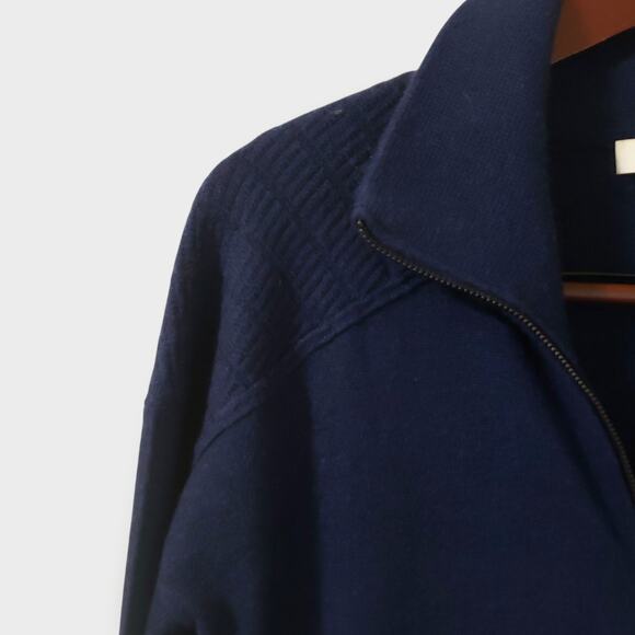 Kinross Cashmere Womens Full Zip Up Collared Sweater Blue Sz Small Casual - Picture 3 of 12